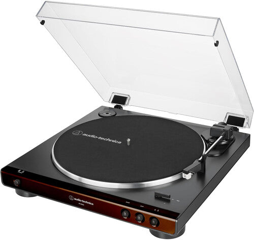 Audio-Technica AT-LP60X Fully Automatic Belt-Drive Stereo Turntable (Brown Black)