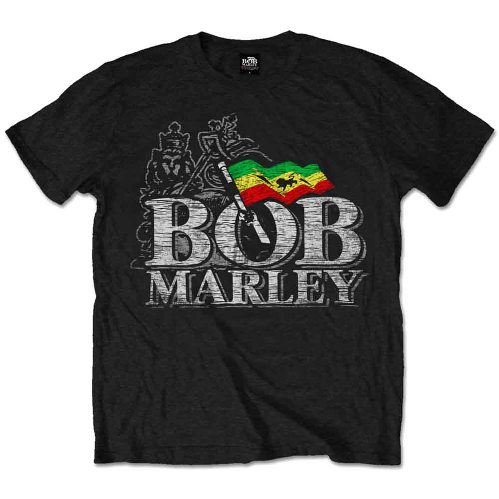 Bob Marley Distressed Logo Black