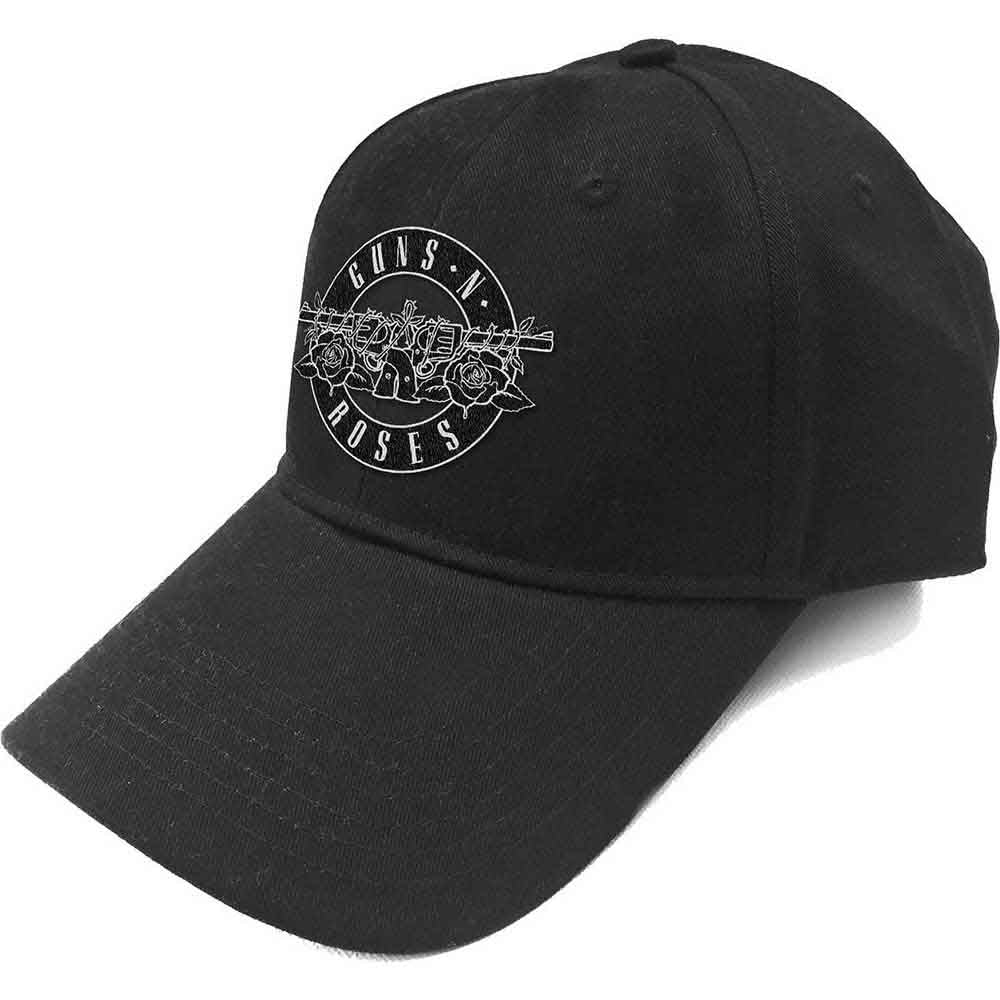 Guns N' Roses White Circle Logo Black
