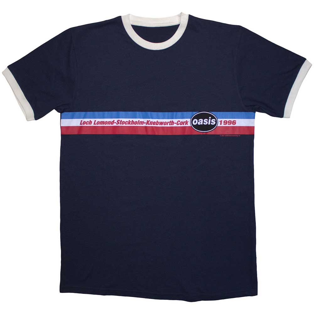 Oasis 1996 Tour Horizontal Stripes Blue
