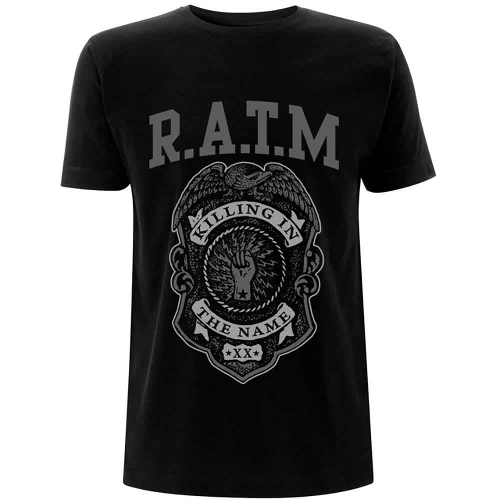 Rage Against The Machine Grey Police Badge Black