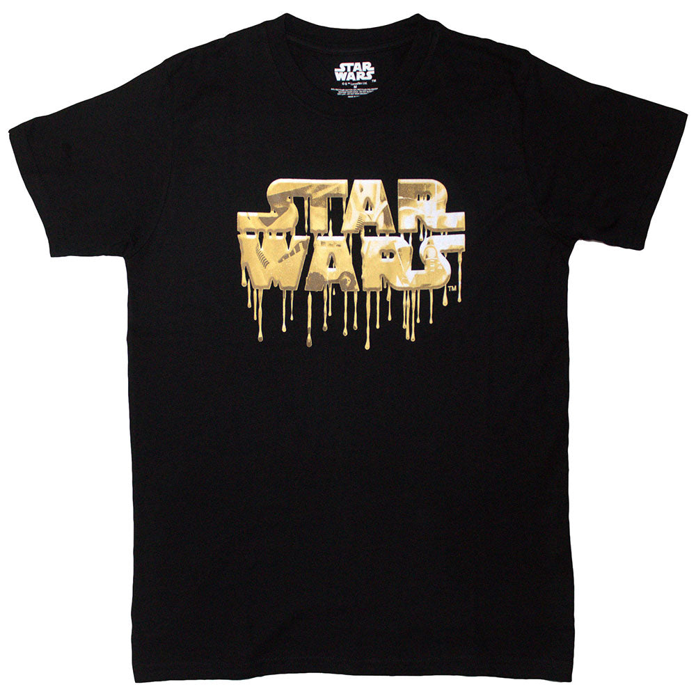 Star Wars Gold Drip Logo Black