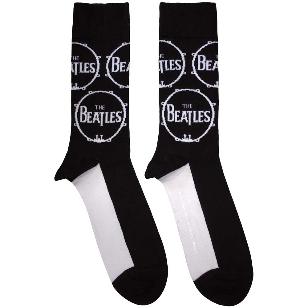 The Beatles Drum Logo Repeat Black
