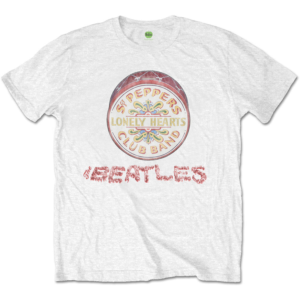 The Beatles Flowers Logo & Drum White