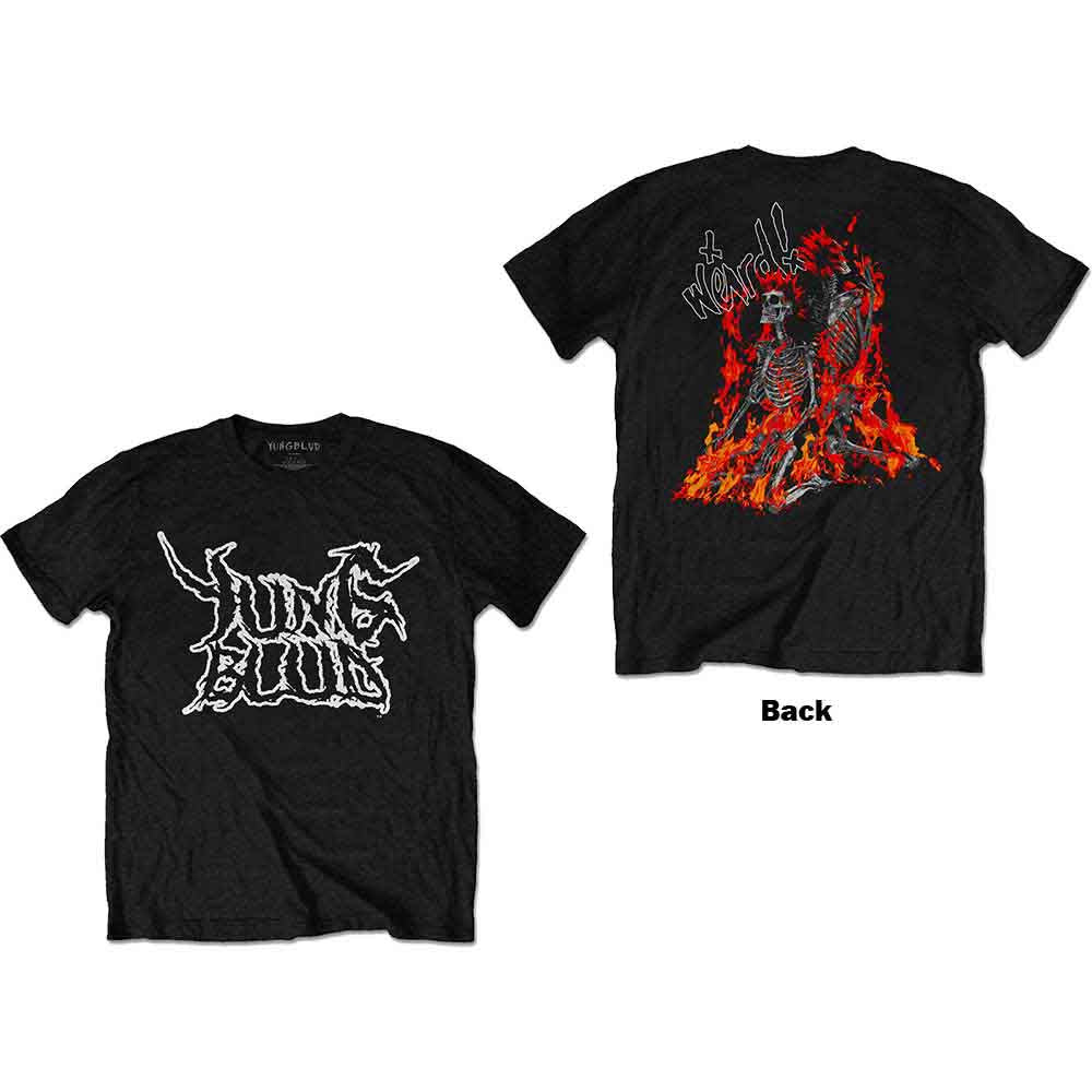 YUNGBLUD Weird Flaming Skeletons Black