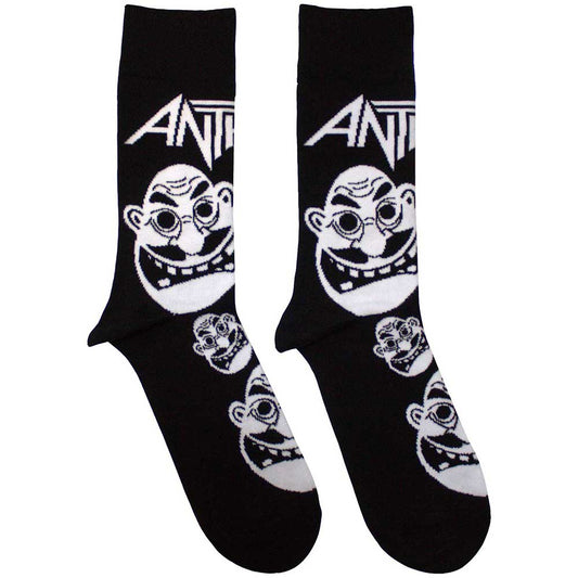 Anthrax Faces Pattern B&W Black