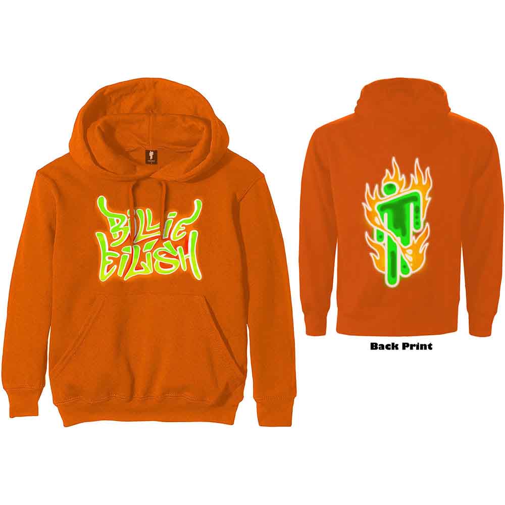 Billie Eilish Airbrush Flames Blohsh Orange