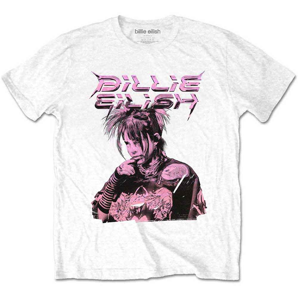 Billie Eilish Purple Illustration White