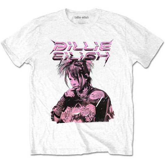 Billie Eilish Purple Illustration White