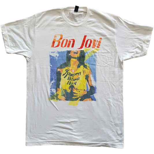 Bon Jovi Slippery When Wet Original Cover White