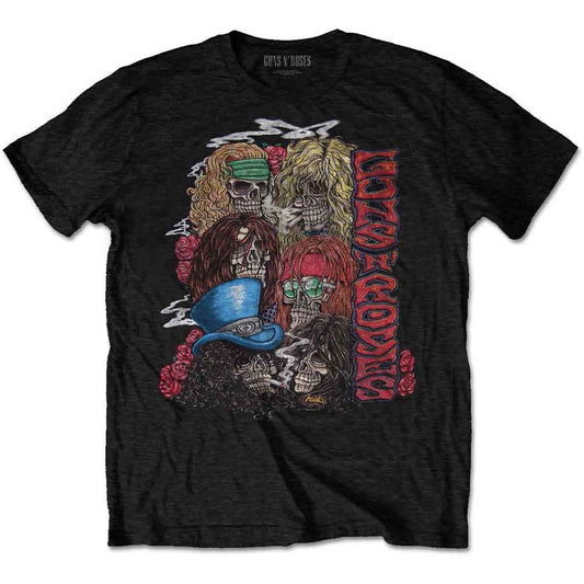 Guns N' Roses Stacked Skulls Black