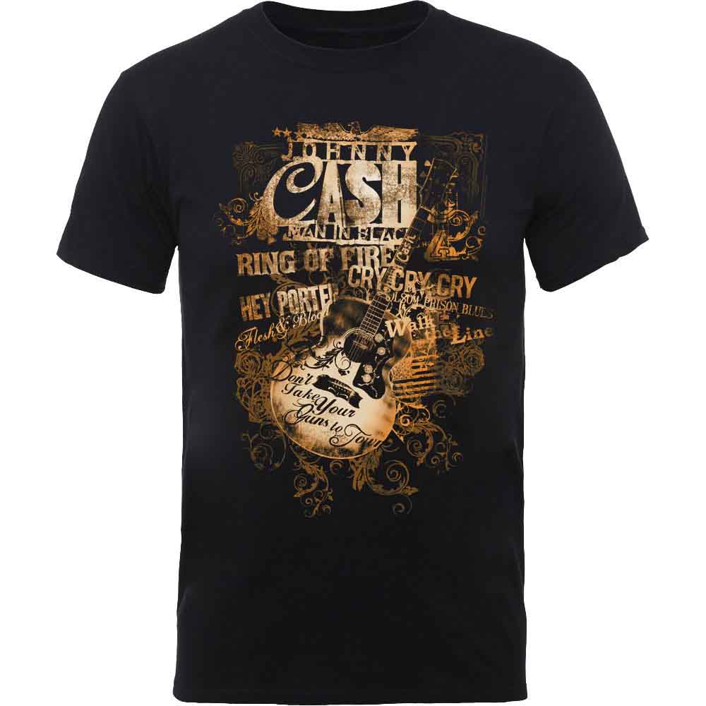 Johnny Cash Guitar Song Titles Black