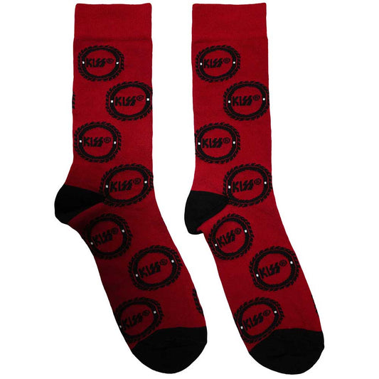 Kiss Buzzsaw Logo Pattern Red