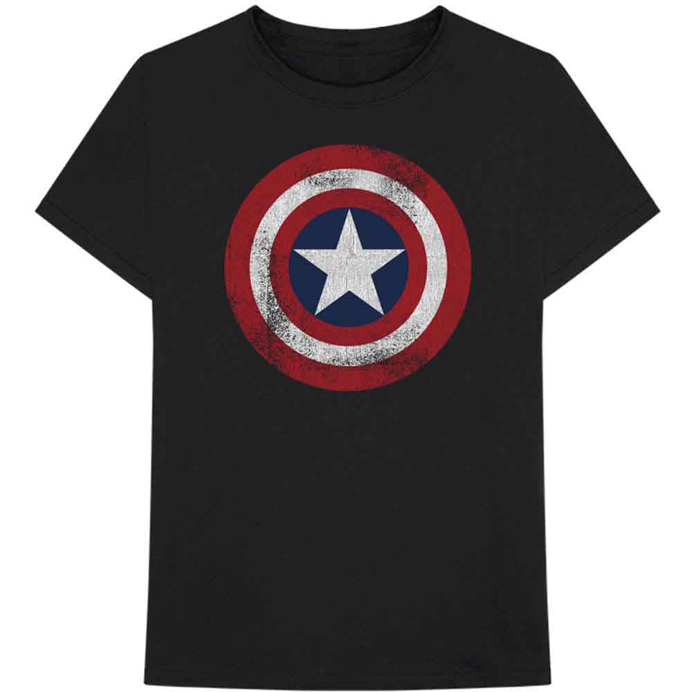 Marvel Comics Captain America Distressed Shield Black