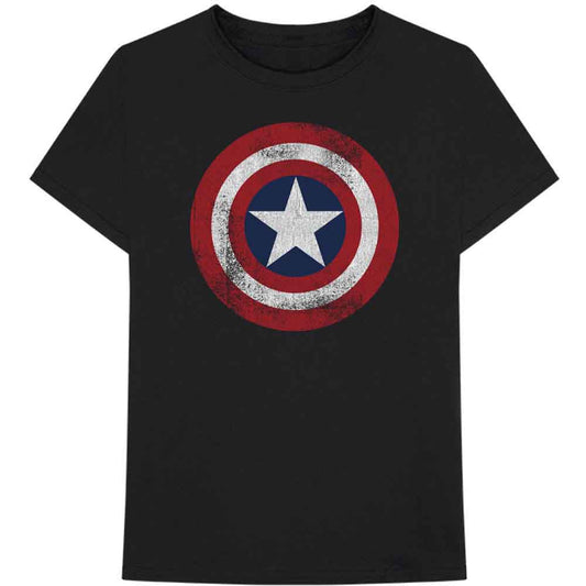 Marvel Comics Captain America Distressed Shield Black