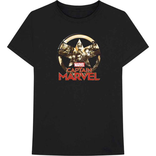 Marvel Comics Captain Marvel Star Logo Black
