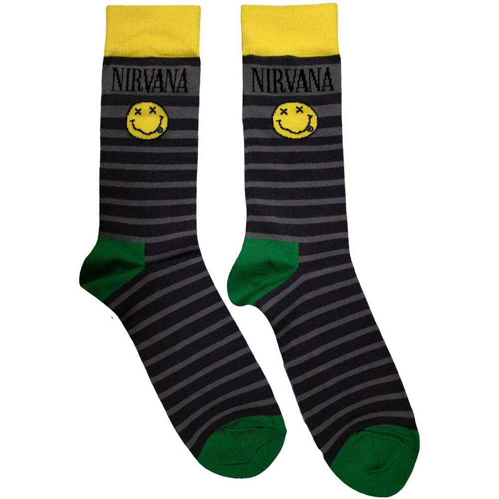 Nirvana Yellow Smiley Pattern Black