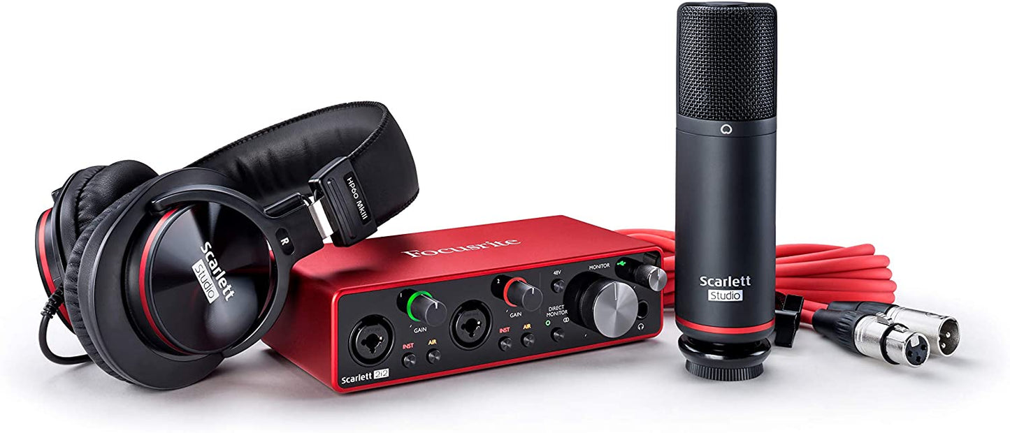 Focusrite Scarlett 2i2 Studio 3rd Generation USB Recording with Pro Tools First